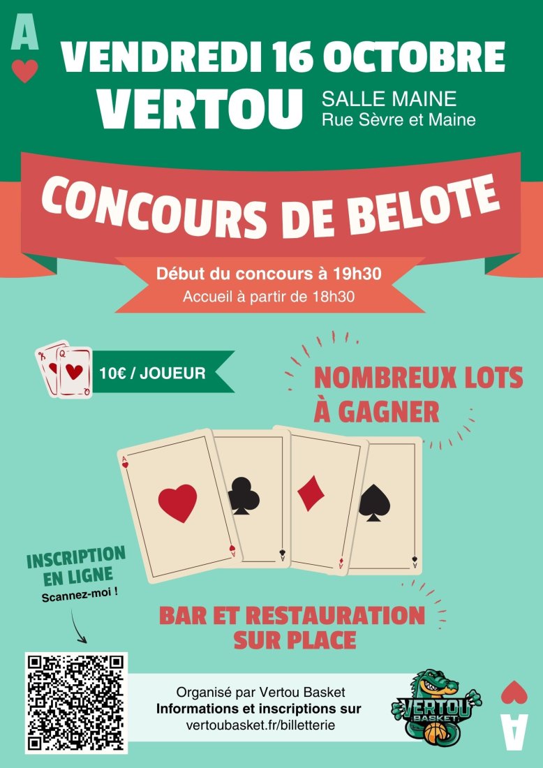 Tournoi de belote du VERTOU BASKET